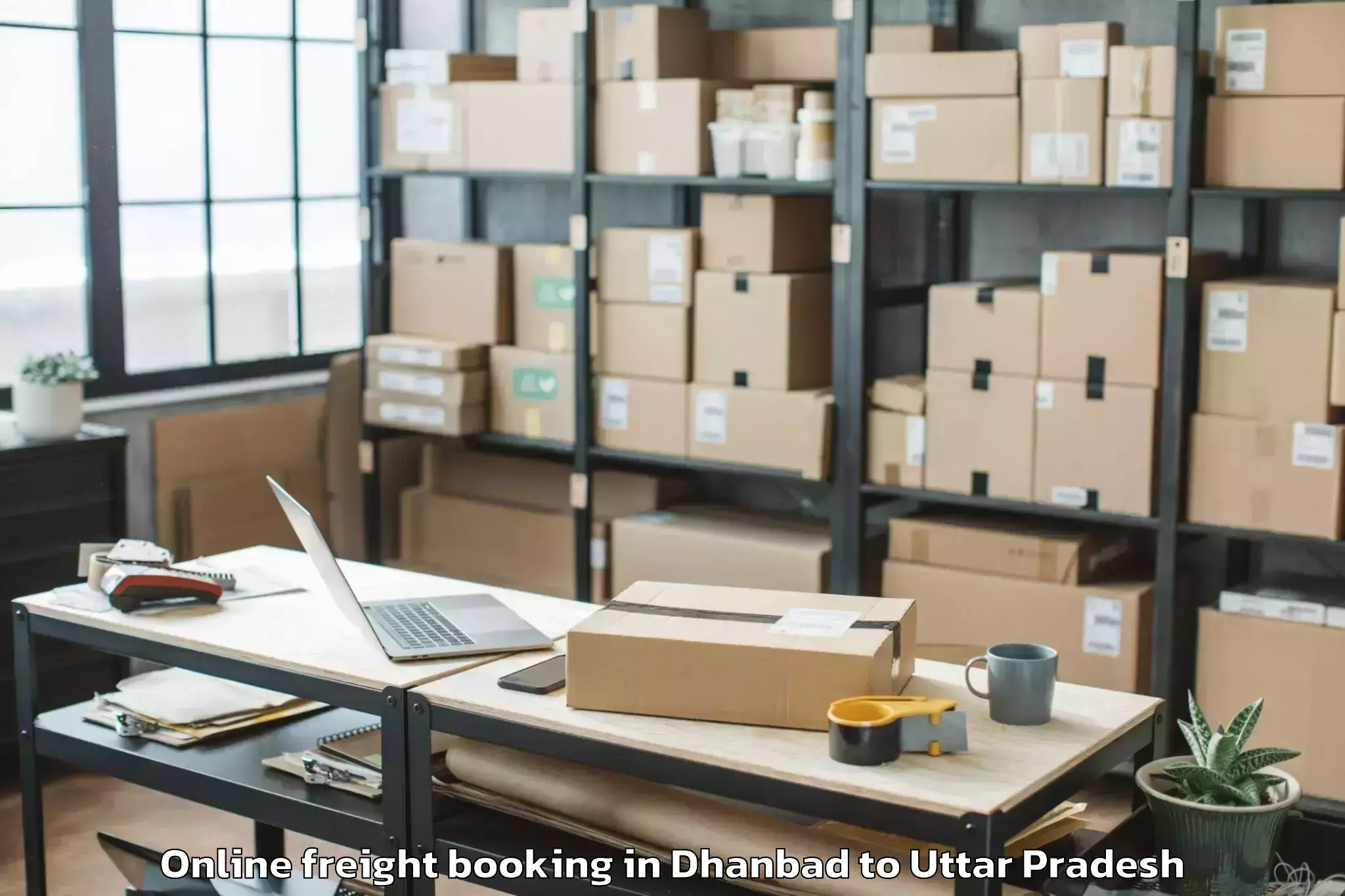 Professional Dhanbad to Khairabad Online Freight Booking